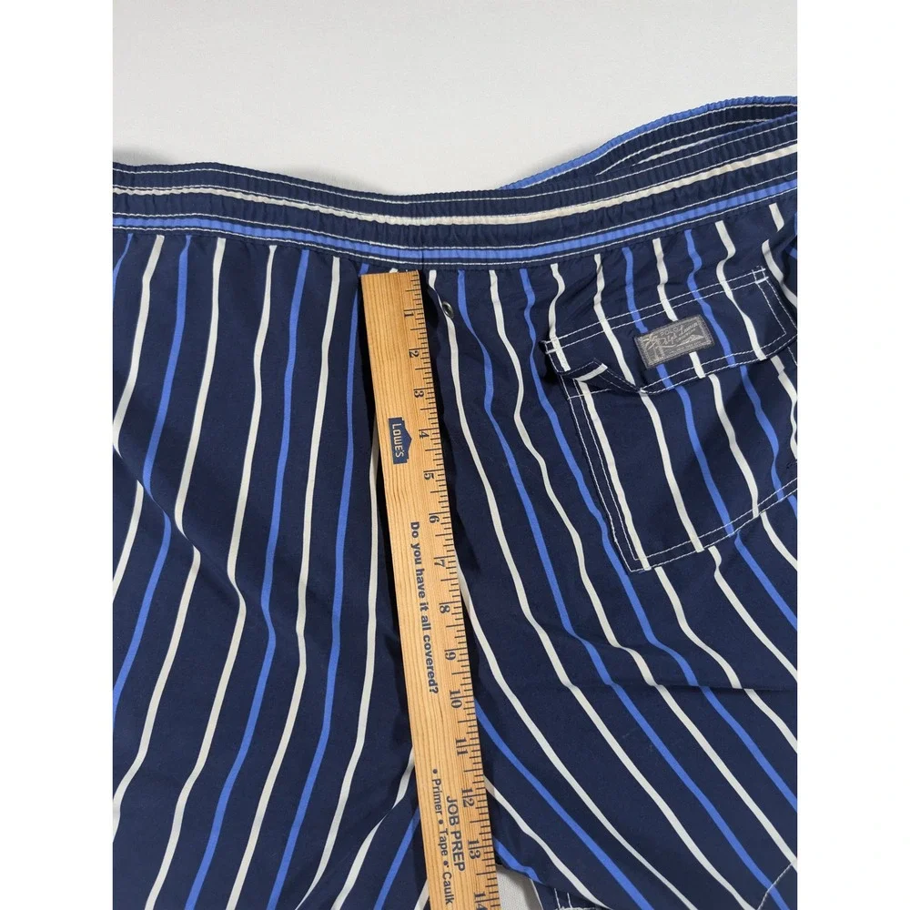Polo Ralph Lauren Swim Trunks Mens XL Navy Blue Striped Mesh Lined Board Shorts